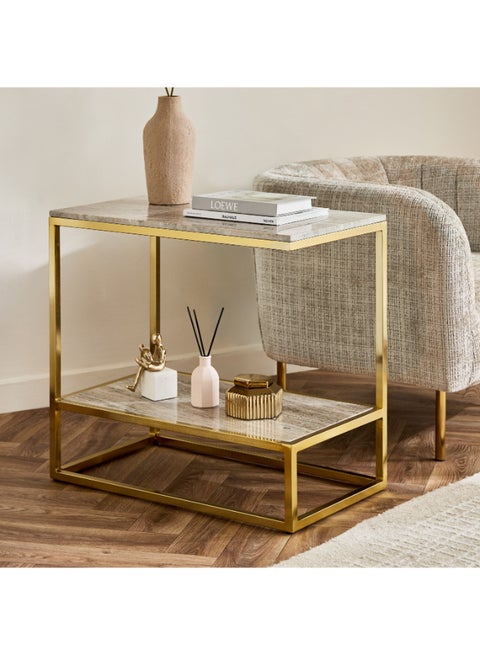 Marble Top Long End Table for Home